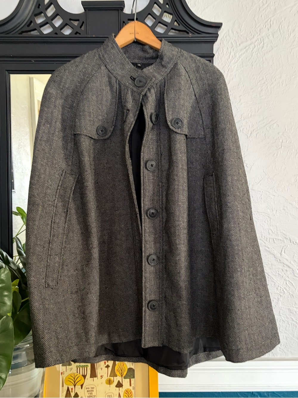 ambition Women's  Herringbone Cape Coat